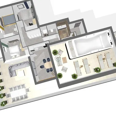 Skyline Rooftop Swim شقة